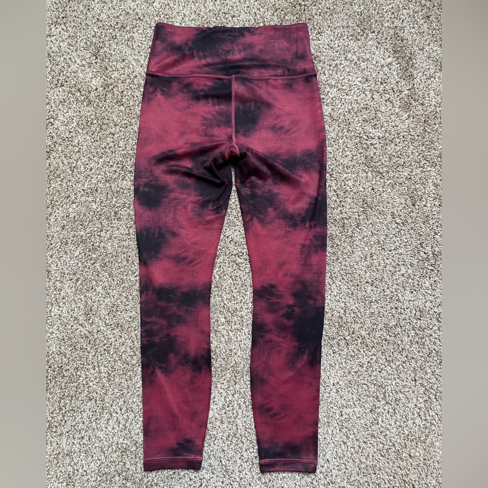 Athleta Elation 7/8 Tight In Orchid Pink Ice Dye Red & Black Powervita Leggings - Picture 6 of 9